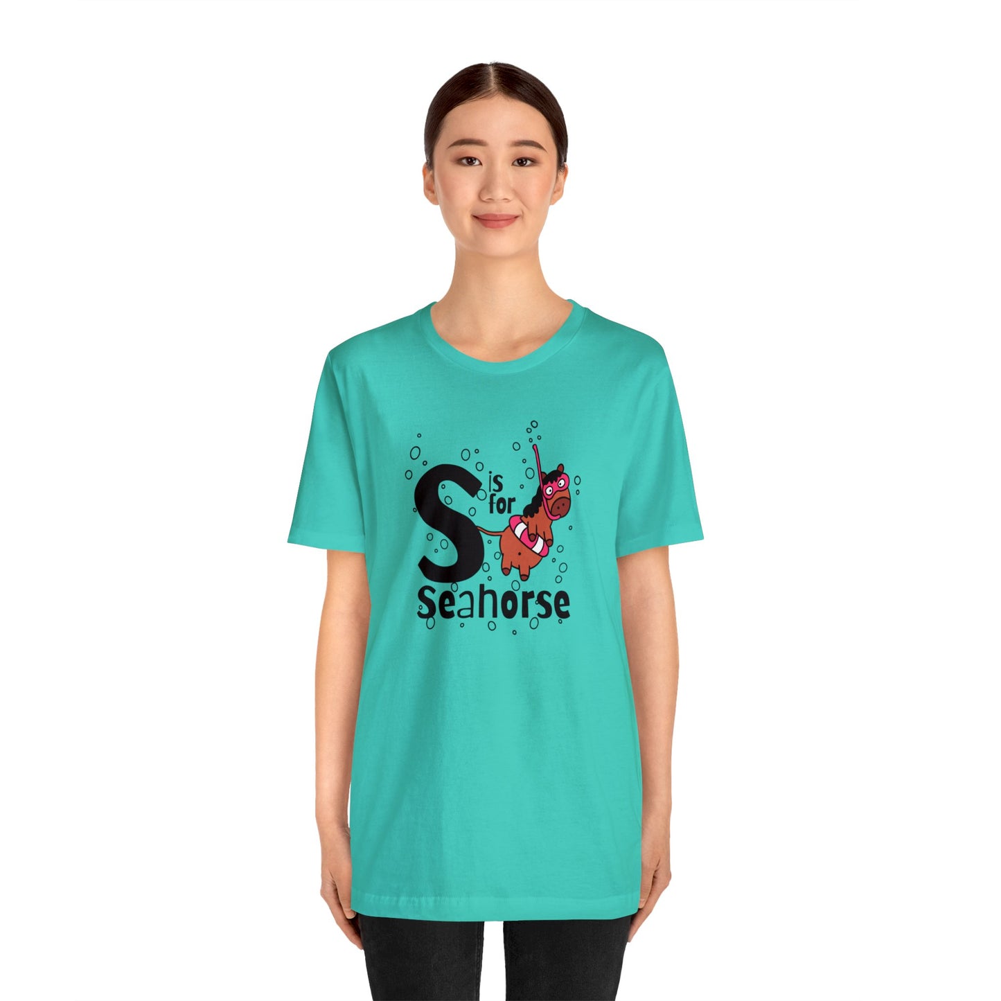 "S is for Seahorse" Unisex Short Sleeve Tee