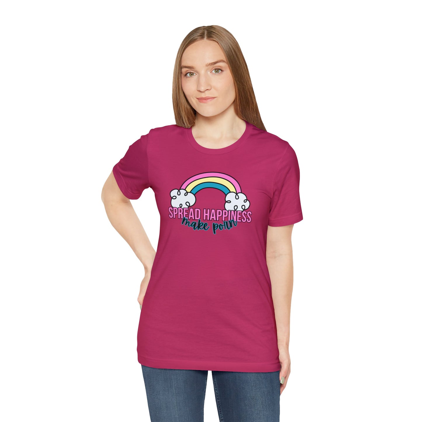 "Spread Happiness Make Porn" Unisex Short Sleeve Tee