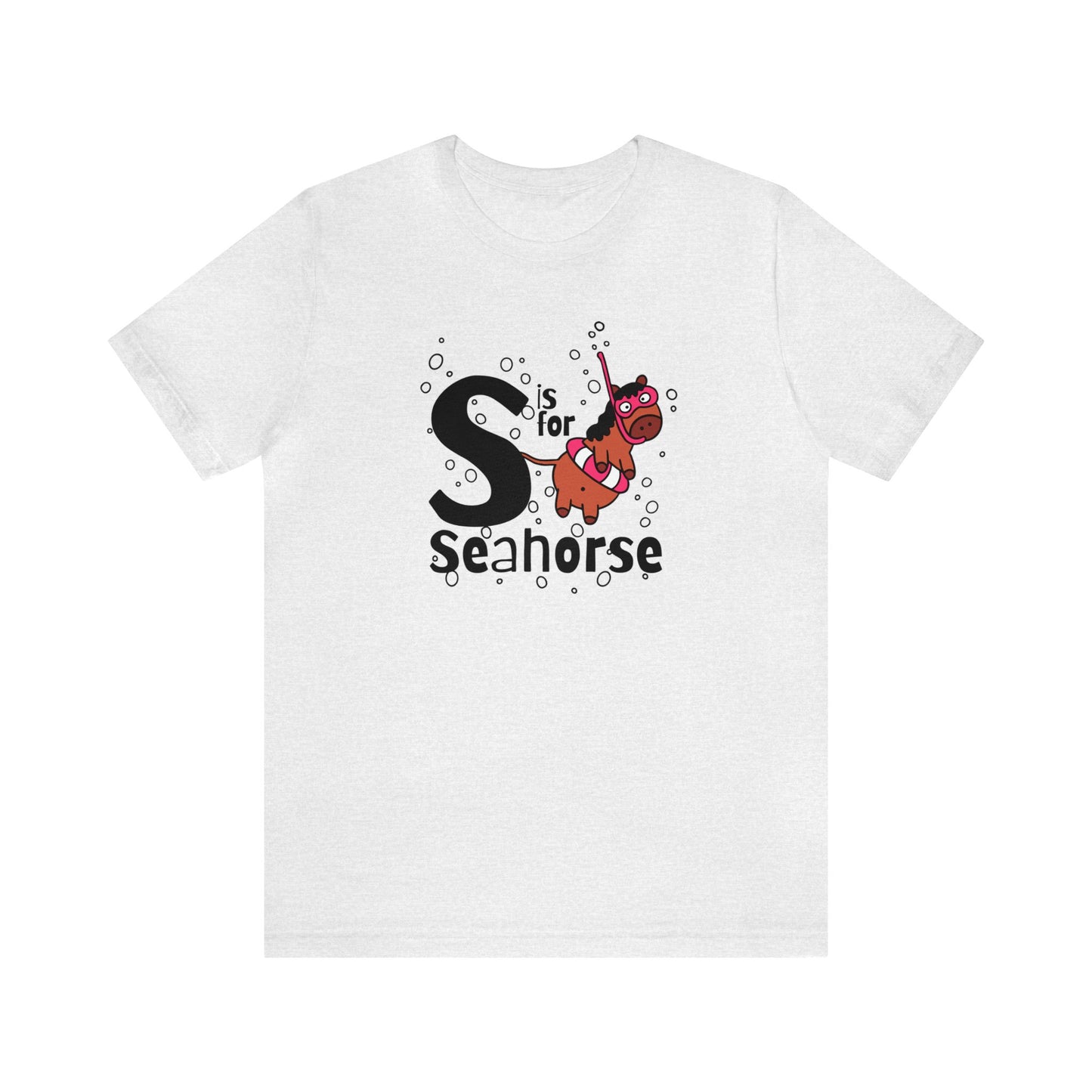 "S is for Seahorse" Unisex Short Sleeve Tee