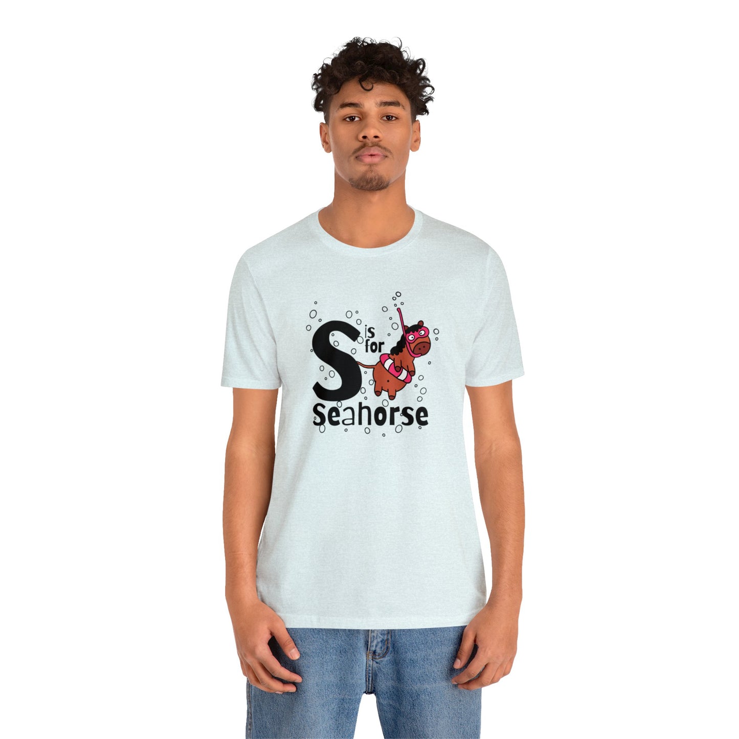 "S is for Seahorse" Unisex Short Sleeve Tee
