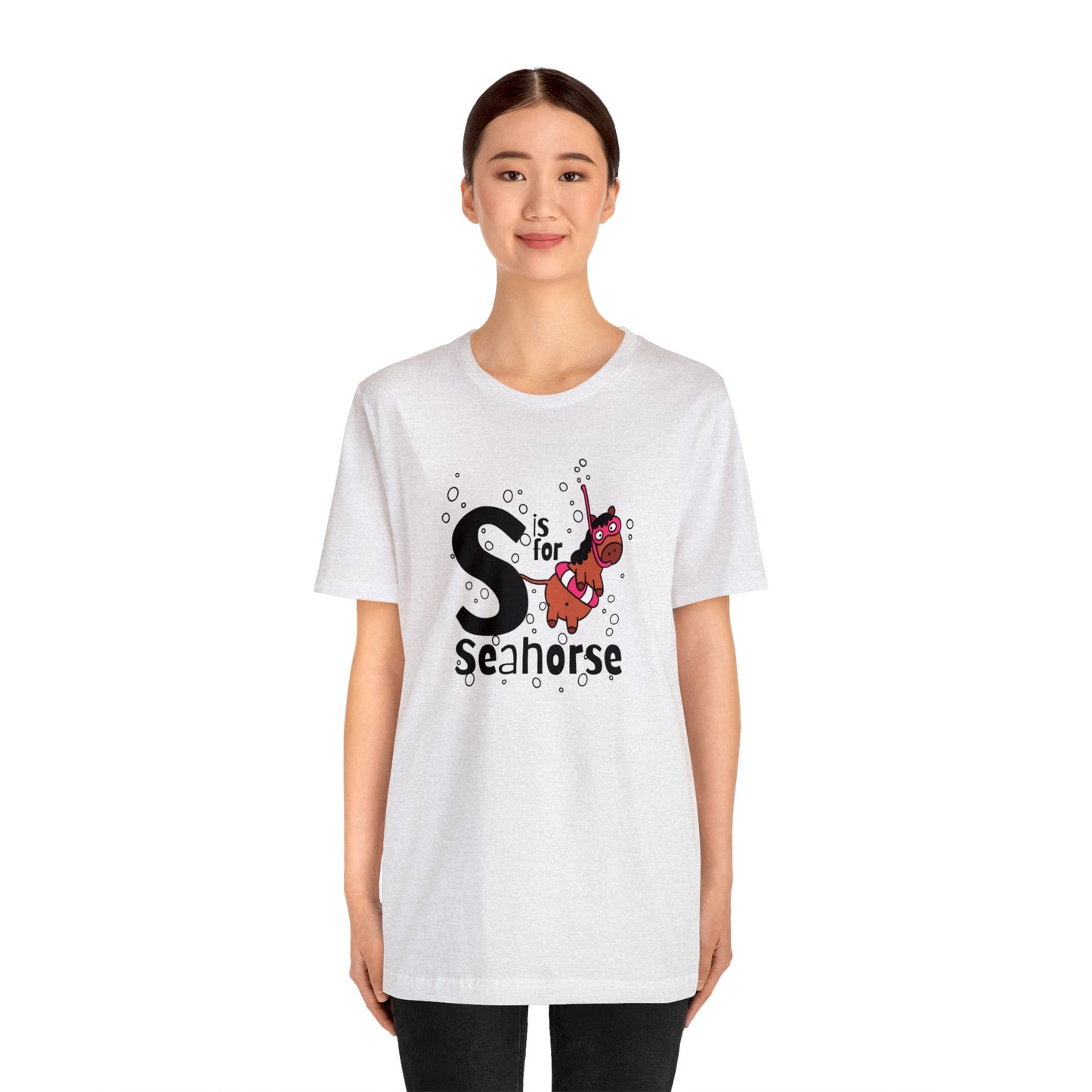 "S is for Seahorse" Unisex Short Sleeve Tee