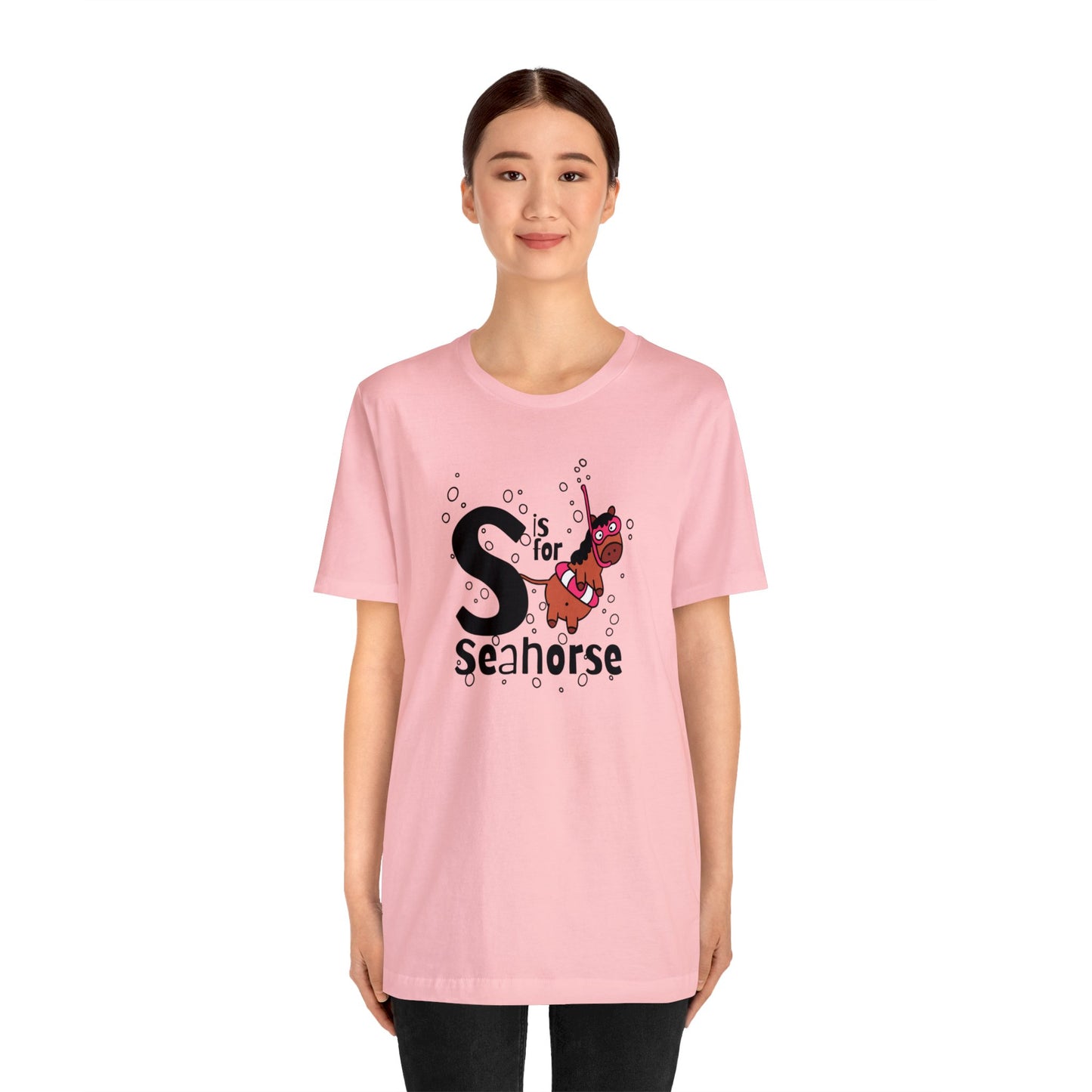"S is for Seahorse" Unisex Short Sleeve Tee