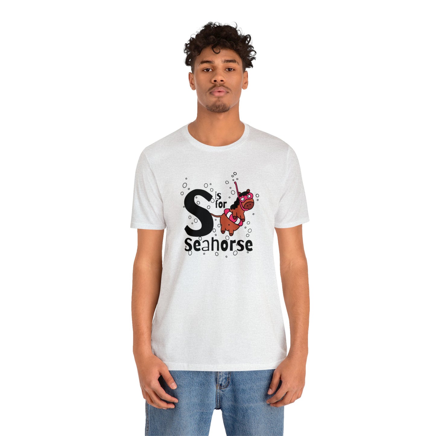 "S is for Seahorse" Unisex Short Sleeve Tee