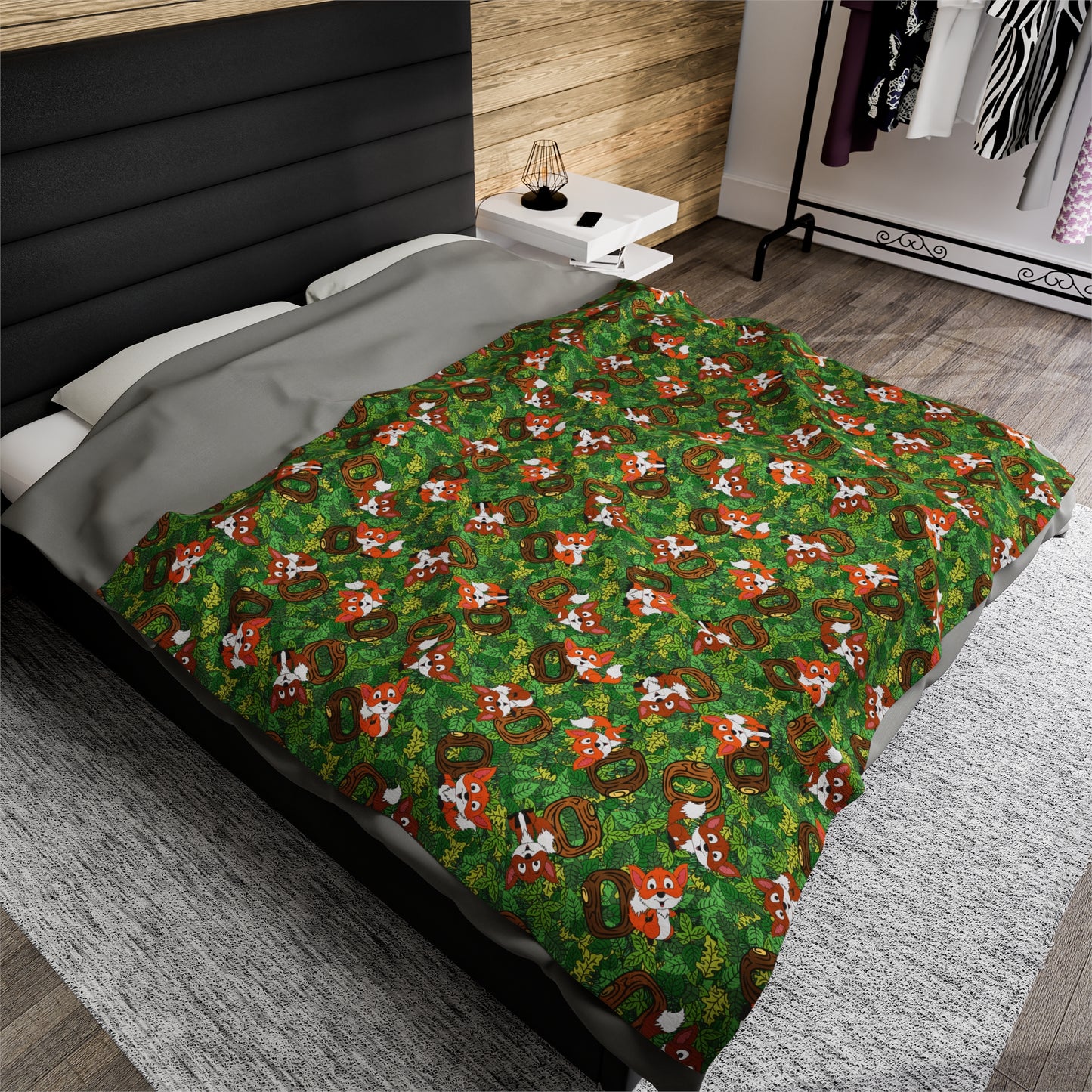 "Zero Fox" Velveteen Plush Blanket