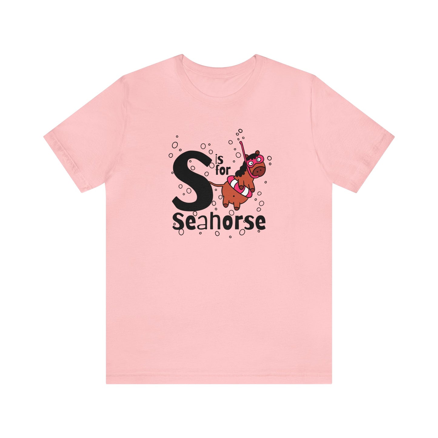 "S is for Seahorse" Unisex Short Sleeve Tee