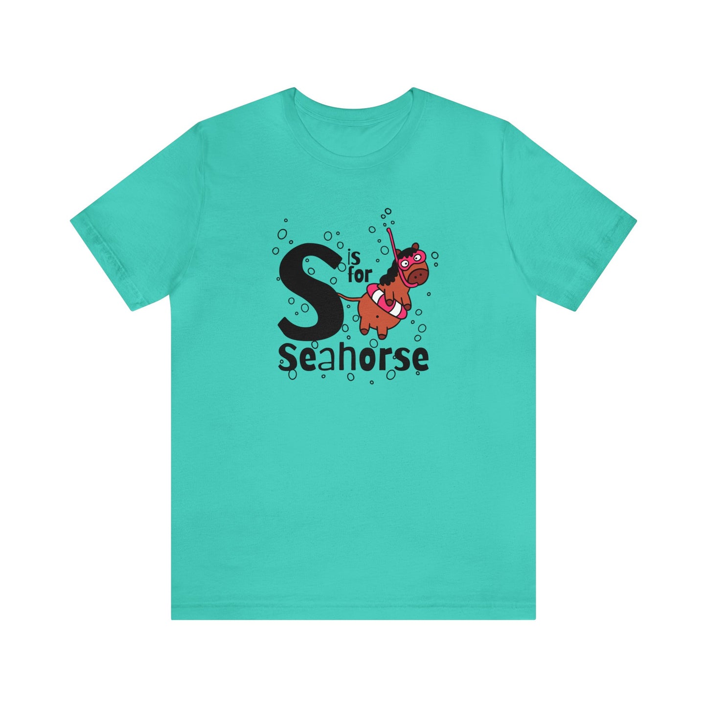 "S is for Seahorse" Unisex Short Sleeve Tee
