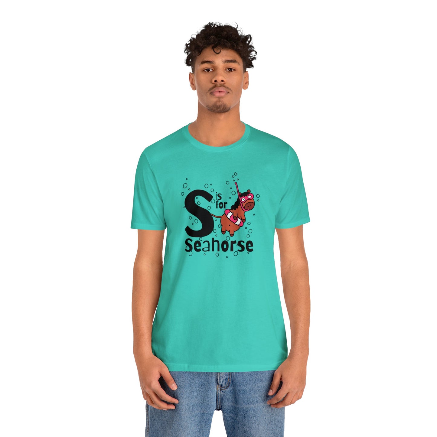"S is for Seahorse" Unisex Short Sleeve Tee