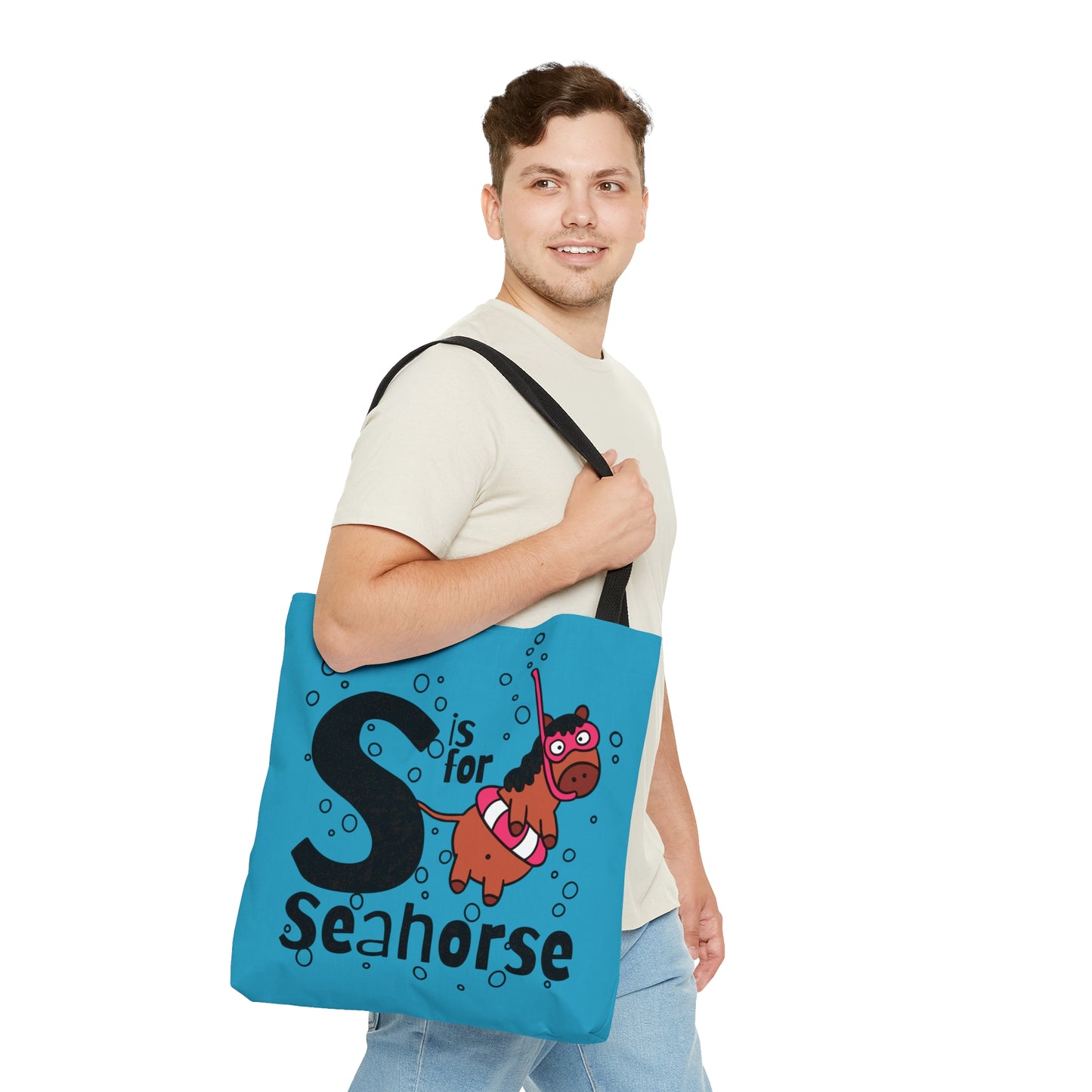 "S is for Seahorse" Tote Bag
