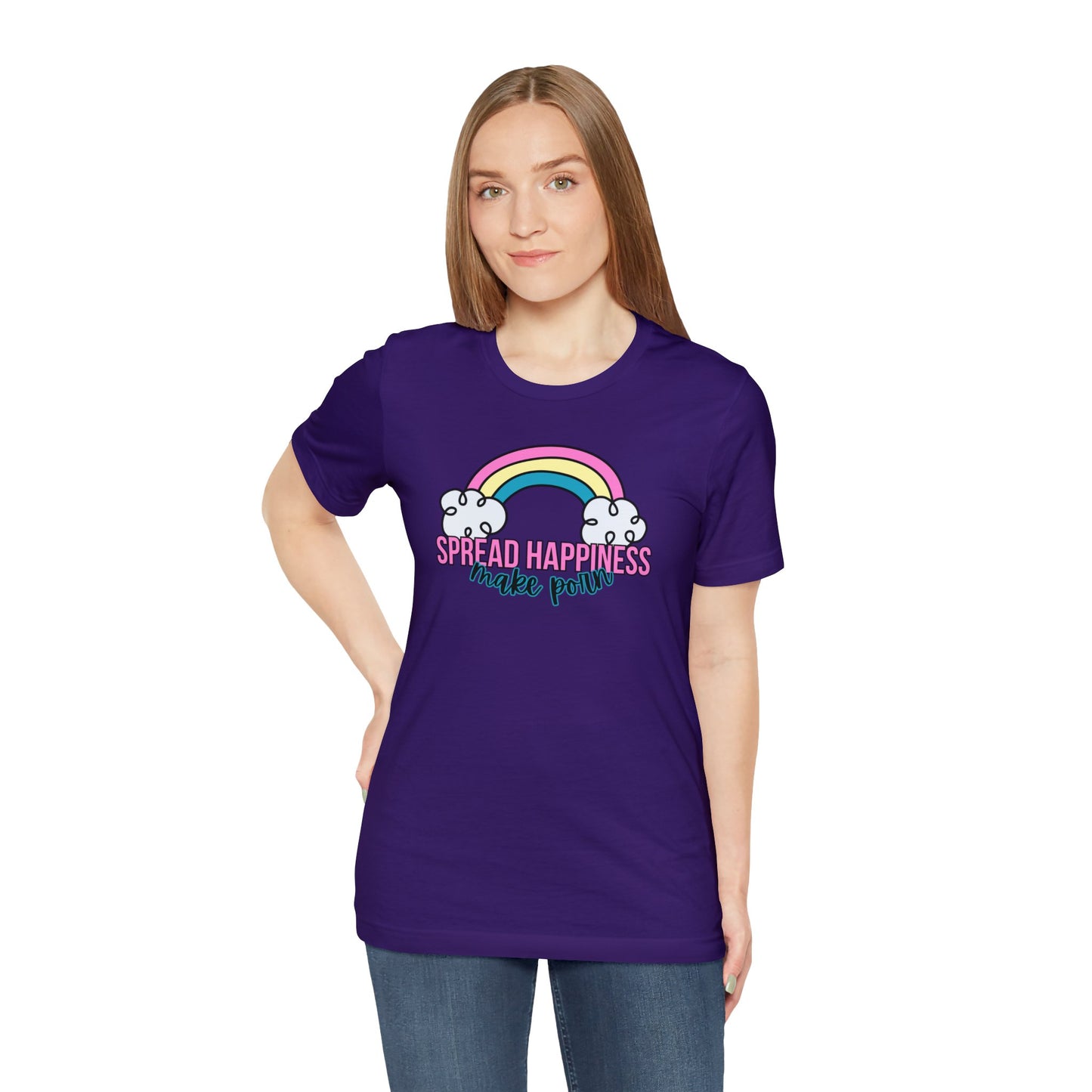 "Spread Happiness Make Porn" Unisex Short Sleeve Tee