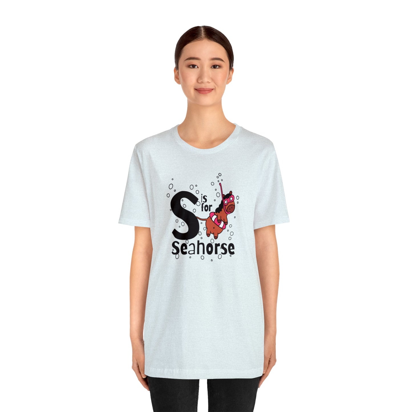 "S is for Seahorse" Unisex Short Sleeve Tee