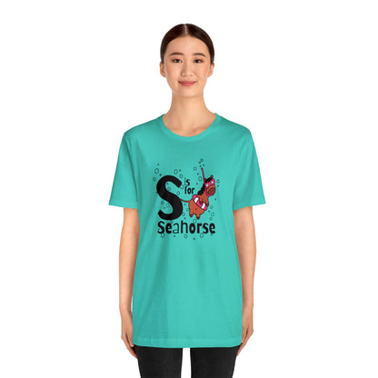 "S is for Seahorse" Unisex Short Sleeve Tee