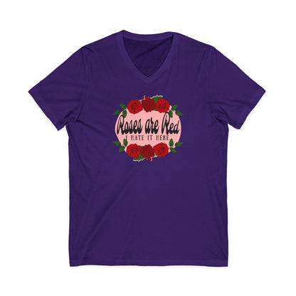 Roses are Red, I Hate it Here V-Neck T-Shirt