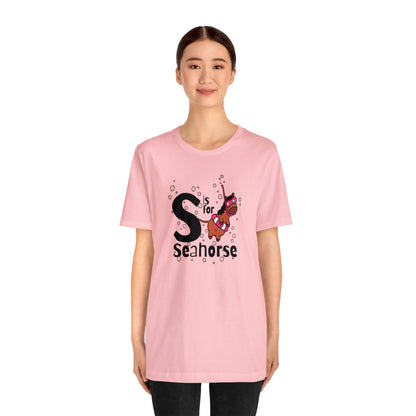 "S is for Seahorse" Unisex Short Sleeve Tee