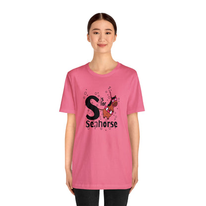 "S is for Seahorse" Unisex Short Sleeve Tee