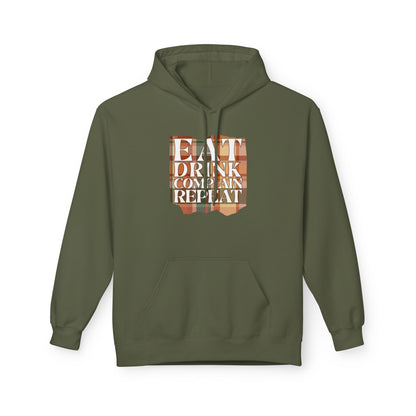Eat Drink Complain Repeat Fleece Hoodie