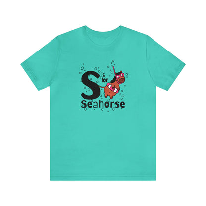 "S is for Seahorse" Unisex Short Sleeve Tee