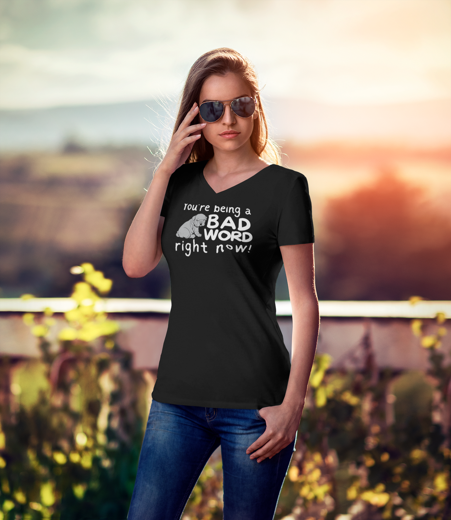 Bad Word V-Neck T-Shirt