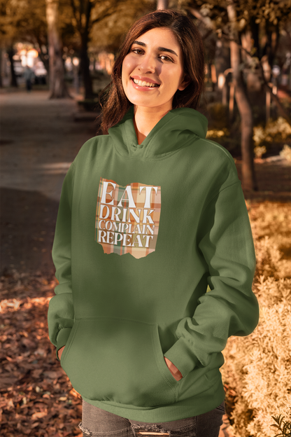 Eat Drink Complain Repeat Fleece Hoodie