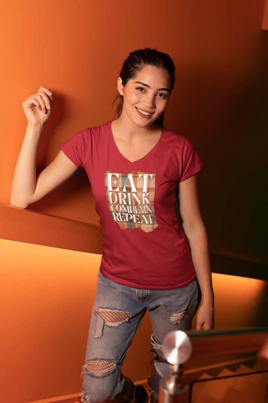 Eat Drink Complain Repeat V-Neck T-Shirt