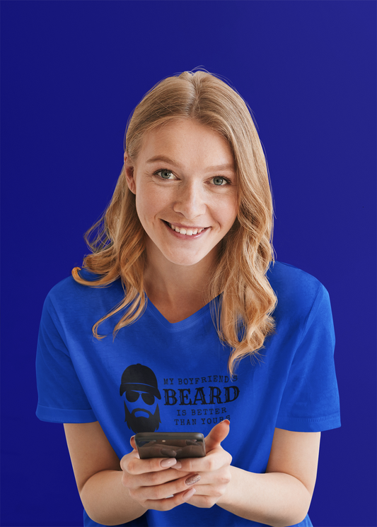 My Boyfriend's Beard V-Neck T-Shirt