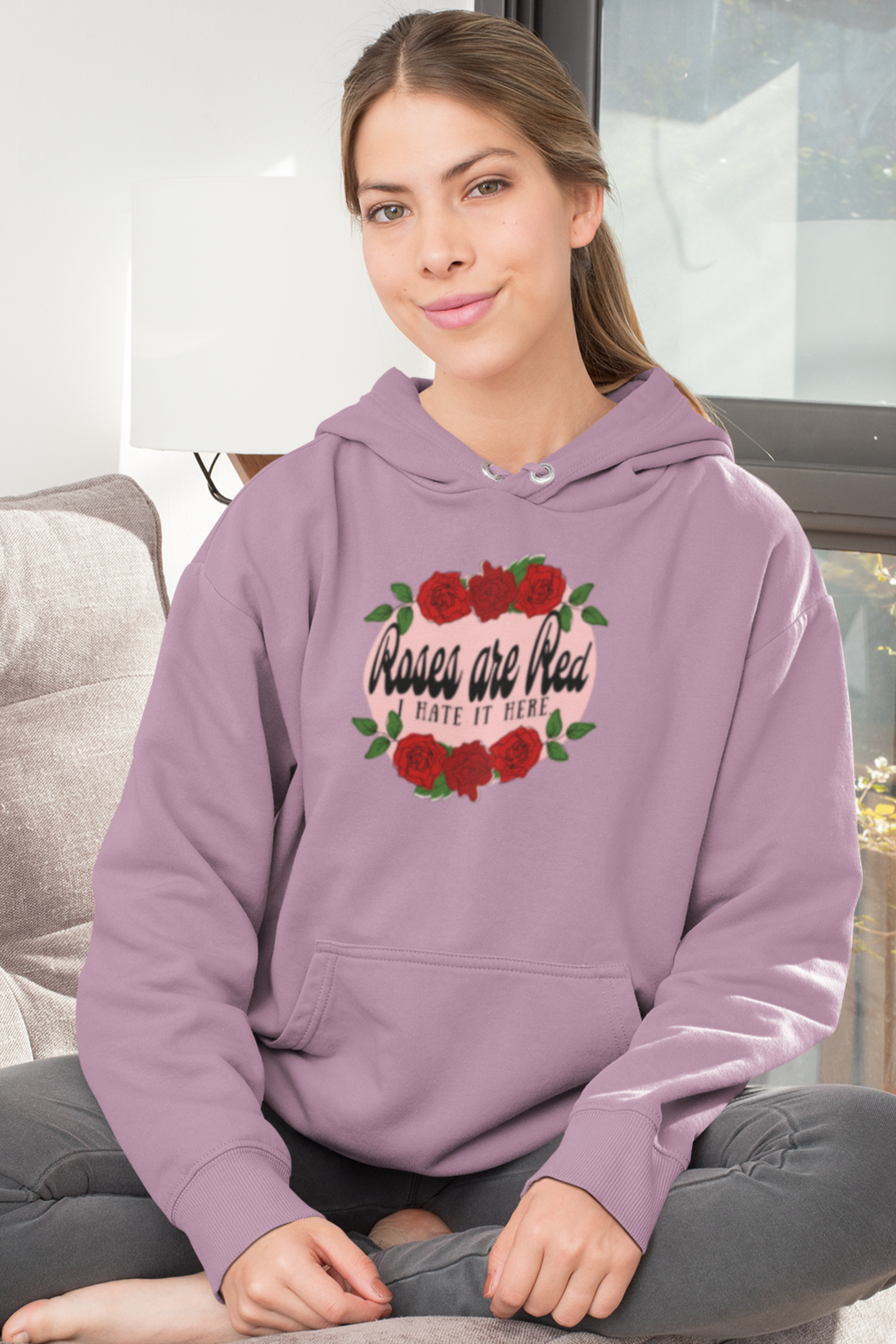 Roses are Red, I Hate it Here Fleece Hoodie