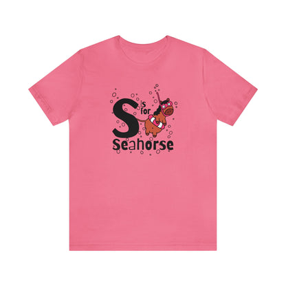"S is for Seahorse" Unisex Short Sleeve Tee
