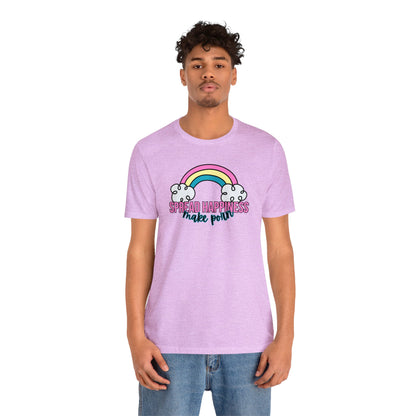 "Spread Happiness Make Porn" Unisex Short Sleeve Tee