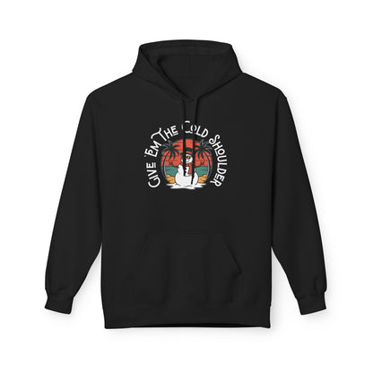 Cold Shoulder Fleece Hoodie