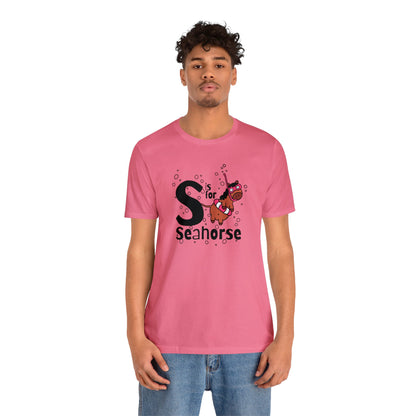 "S is for Seahorse" Unisex Short Sleeve Tee