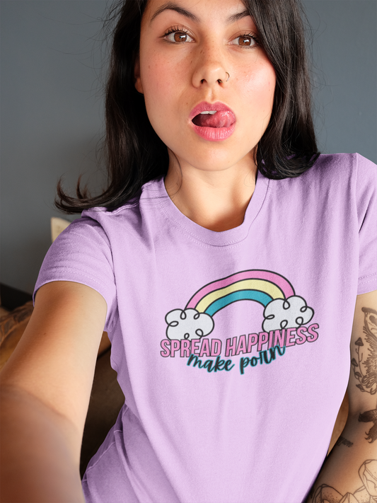 "Spread Happiness Make Porn" Unisex Short Sleeve Tee